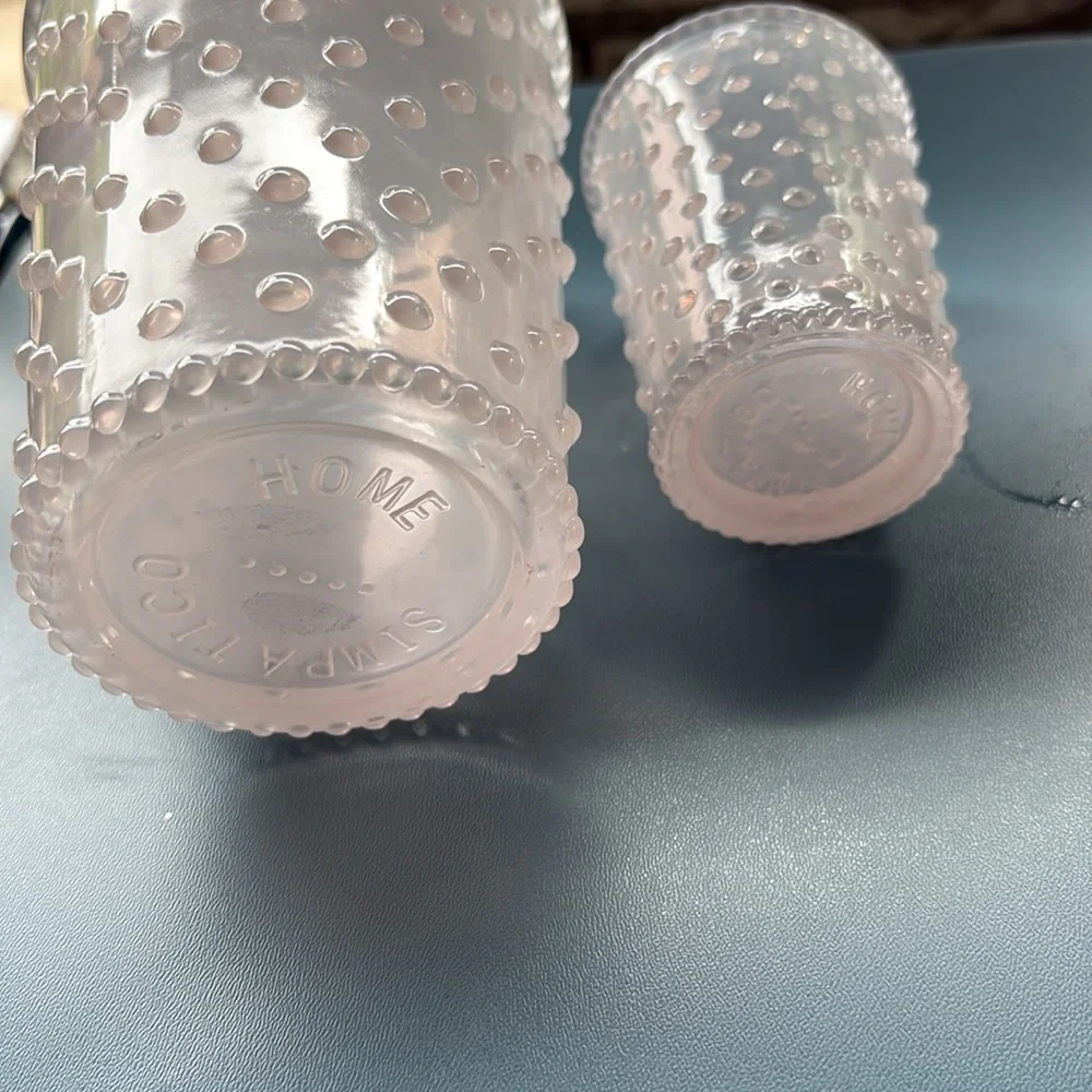 Elegant White Hobnail Glass Set of 2